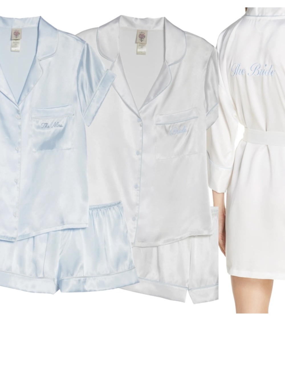 Silky Satin Bride Pajama Set Bundle